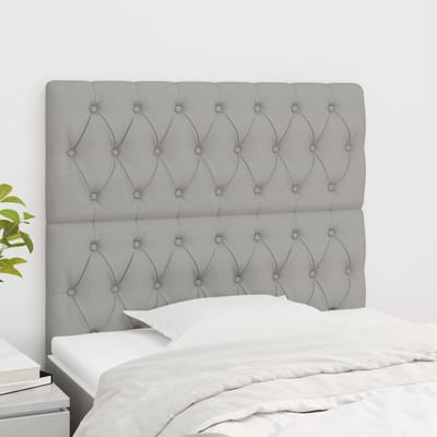 vidaXL - Hoofdbord - lichtgrijs - 90x7x118/128 - cm - stof