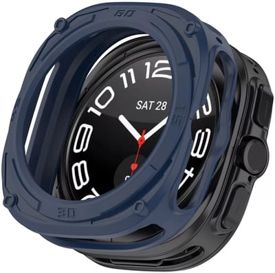 Strap-it Schokabsorberend robuust TPU hoesje / bescherm case - geschikt voor Samsung Galaxy Watch Ultra / Ultra 2025 47mm (blauw)