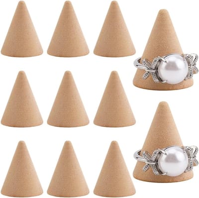 30 Stuks Natuurlijke Houten Ringen Display Kegels - Moderne Organizer voor Sieraden, Kaptafel en Decoratie