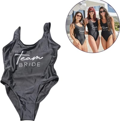 Badpak "Team Bride" - Zwart - Maat S