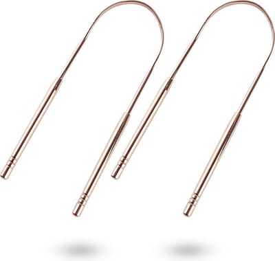 2 x Effectieve Tongschraper - 2 Stuks - Tongreiniger - Mondverzorging - Rose Goud - E Shoppr®