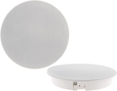 Ronde Inbouwluidspreker Plat Plafond of Muur 2-weg 120 Watt Wit