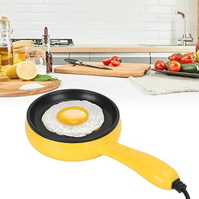 Multifunctionele Mini Koekenpan 300W - Antiaanbak Pan voor Eieren en Pannenkoeken - Draagbare Elektrische Pan met Houten Spatel