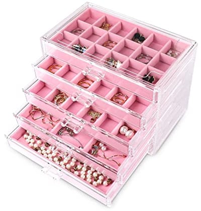 Sieraden Organizer met 5 Lades | Stapelbare Oorbellenhouder voor Ringen en Armbanden