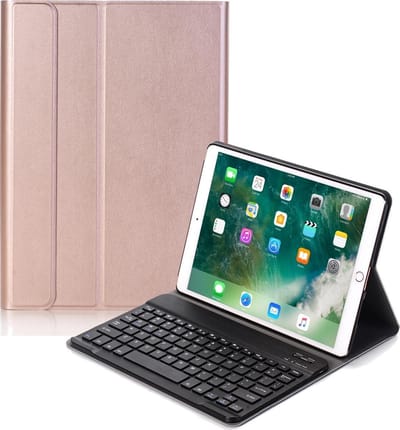 Hoes - Geschikt voor Apple iPad 7 (2019) - 10.2 inch - 7e Generatie - Toetsenbord Case - Keyboard Book Cover - Hoesje - Rosé goud