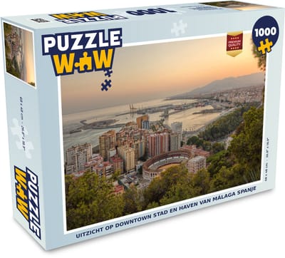 Puzzel Uitzicht op downtown stad en haven van Málaga Spanje - Legpuzzel - Puzzel 1000 stukjes volwassenen