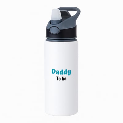 Hacebo® - daddy to be waterfles met rietje zwart - Papa - beste vader - vader cadeautjes - vaderdag - verjaardagscadeau - verjaardag - cadeau - geschenk - kado - gift - vader artikelen - water fles - 650ML
