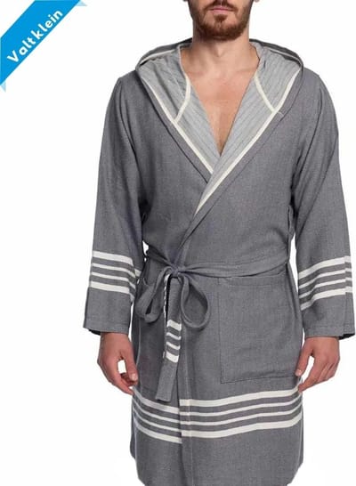 Lalay - Hamam Badjas Sun - dark grey - XXL - dames badjas - sauna badjas - korte badjas - badjas met capuchon - dunne badjas