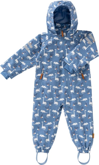 Fresk Regenpak voor Kinderen 1 yr - Buitenspeelpak - Regenoverall - Regenkleding met Ritssluiting - Reflecterend - Elastische Afsluitingen - Jongens - Blauw - Dino