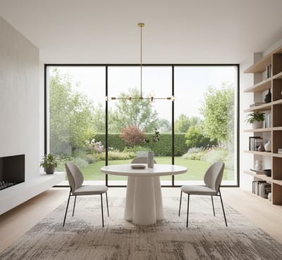 Ronde Eettafel Wit Beton 130 - Wit - Novihome