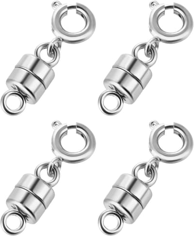 Set van 4 magnetische sluitingen voor sieraden, stevige connectoren en veilige sluitingen voor kettingen en armbanden