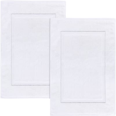 Unyqoos® Set van 2 Luxe Douchematten in Saliegroen van Zacht Katoen, 53,3 x 86,4 cm