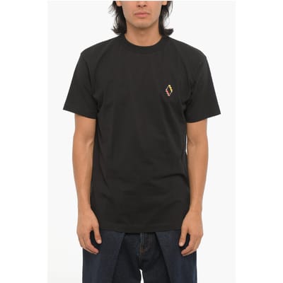 Katoenen T-shirt met ronde hals in zwart