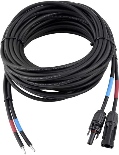 Verbindingskabel Zonne-energie - Zonne-kabel MC-4 - Zonnepanelen Aansluiten - Dubbel Geïsoleerd - 8 m - Zwart