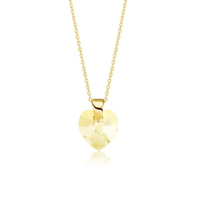 Montebello Ketting Amy HZ86 - 925 Zilver Verguld - Swarovski Hart - Ø10mm - 45cm