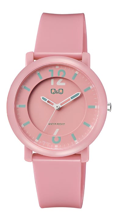 Q&Q V36A-004VY - Horloge - Sport - Analoog - Dames - Plastic band - Rond - Kunststof- Roze