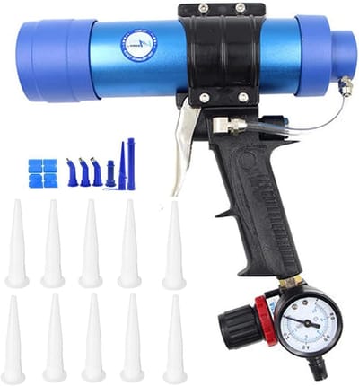 Kitpistool voor siliconenkit, 310 ml pneumatische cartridge-dispenser, bouwgereedschap voor breien, vullen, verzegelen thuis en op kantoor