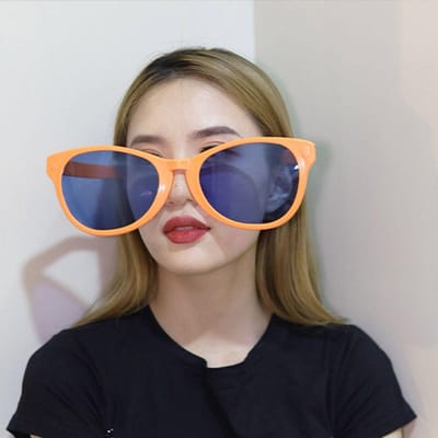 modebewuste Maskeradefeest Attributen Feestdecoratie Benodigdheden Zonnebrillen Gloeiende Brillen Vierkante Brillen Grote Brillen gray