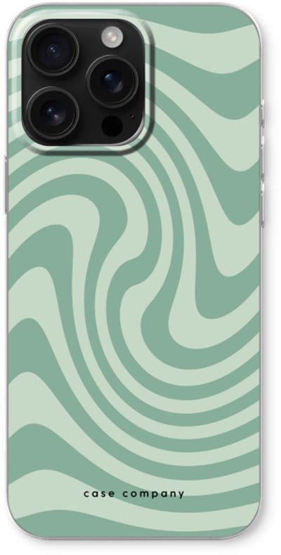 Case Company® - Hoesje geschikt voor iPhone 16 Pro Max hoesje - Swirl Groen - Soft Cover Telefoonhoesje - Bescherming aan alle Kanten en Schermrand