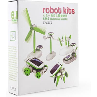 Robot Kits 6-in-1 Doe-het-zelf Zonne Robot Wetenschappelijk Experiment Creatieve Fysica STEM Onderwijs Speelgoed Verbeter Montagevaardigheden Kinderen Cadeaus white