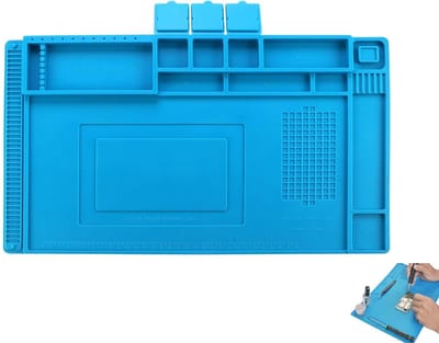 Allecto - Magnetische soldeermat - Siliconen - 45 x 30 cm - Geschikt voor reparaties - 500 Graden Celsius - Ideaal voor elektronica