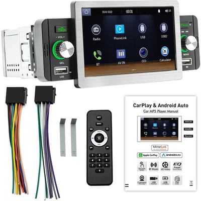 5 inch autoradio MP5-speler Single Din BT RDS FM-radio-ontvanger met draadloze Carplay Android Auto zwart