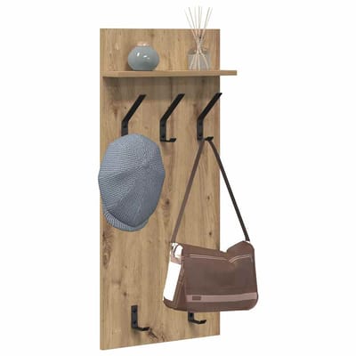 vidaXL - Wandgemonteerde - kapstok - Muurmontage - Artisan - Eiken - Bewerkt - hout