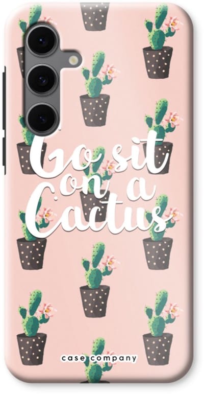 Case Company® - Hoesje geschikt voor Samsung Galaxy S24 FE hoesje - Cactus quote - Tough Case - Maximale Bescherming alle Kanten en Schermrand