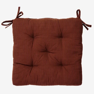 Madam Stoltz - stoelkussen 45x45cm - 100% katoen - rood gestreept