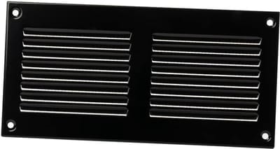 Ventilatie Rooster - Lucht Uitlaat - Luchtcirculatie Verbeteren - Met Insectengaas - 200x100mm - Zwart