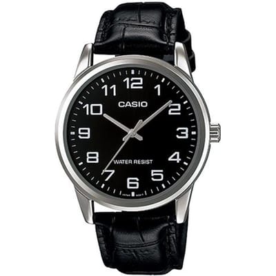Casio STANDAARD Serie DRESS Serie Retro Casual Zakelijk Klassiek Kwarts Uurwerk Leren Band Japans en Koreaans Horloge Herenhorloge MTP-V001L-1B zwart