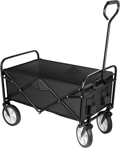 Opvouwbare Tuinwagen - Rollend en Stevig - Zwart