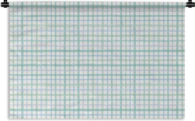 Wandkleed - Wanddoek - Pastel - Patronen - Blauw - 180x120 cm - Wandtapijt
