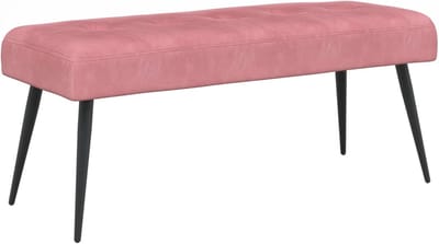 Bank met knoop - Zitbankje Stijlvol - Extra zitplek - Fluwelen bekleding - 110 cm - Roze