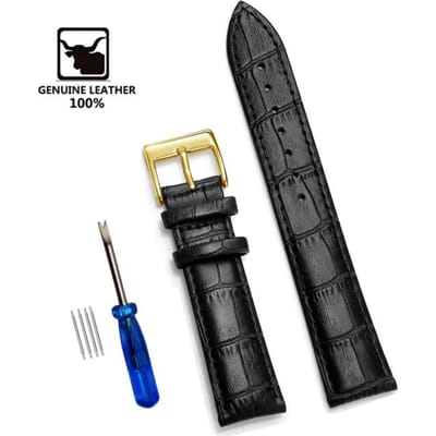Echte leren horlogebanden 12/14/16/18/20/22/24 mm horlogebandband stalen gesp hoge kwaliteit polsband armband + gereedschap 24mm gray