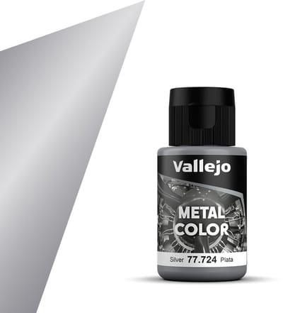 Vallejo Hobbyverf Acrylverf - 77724 Metal Color Silver - Acryl (32 ml) Verf flesje - 32 ml