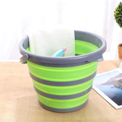Opvouwbare Emmer - Draagbare Bak - Huishoudelijk Gebruik - Ruimtebesparend Ontwerp - 10 Liter - Groen
