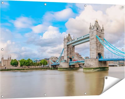 Gards Tuinposter Tower Bridge in Londen - 120x80 cm - Tuindoek - Tuindecoratie - Wanddecoratie buiten - Tuinschilderij