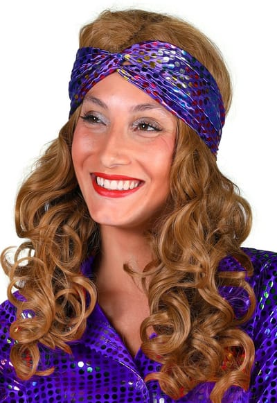 Haarband Disco - Hoofdband - Hippie - Paars - One Size - Een Stuk
