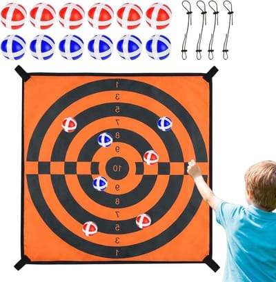 Trampoline Dartspel - Zelfklevend Speelgoed - Actief Buiten Spelen - Eenvoudige Montage - 72 x 72 cm - Multicolor