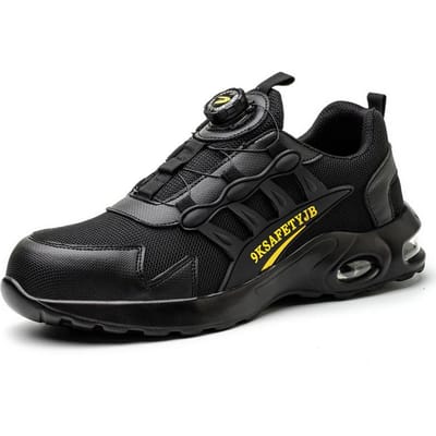 Anti-smash Veiligheidsschoenen Lichtgewicht Werkschoenen Heren Werkveiligheid Sneaker Puncture Proof Onverwoestbare Schoen Roterende Knopschoenen 45 zwart