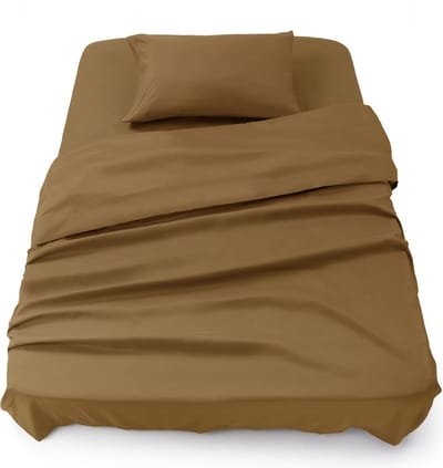 Blumtal 3-delige Set Bedlaken - Hoeslaken 90 x 190 x 30 cm - Laken 160 x 275 cm - 1 x Kussensloop 50 x 80 cm - Pumpkin Spice