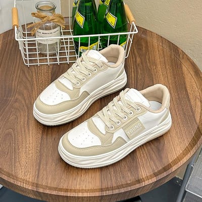 Lente Nieuwe Kleine Witte Schoenen Dames Koreaanse Versie Dikke Zool Kleurmatching Student Casual Schoenen Antislip Slijtvast Damesschoenen 40 white