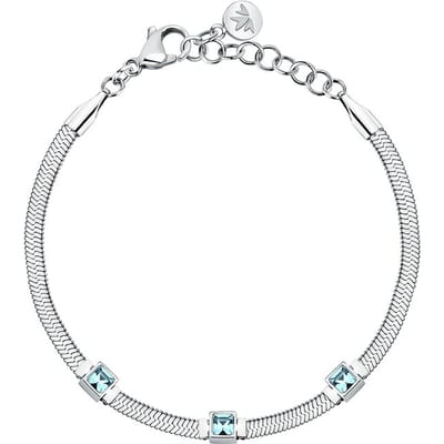 MORELLATO GIOIA SAVY34 STAINLESS STEEL ARMBAND MET LICHTBLAUWE KRISTALLEN 1 STUK