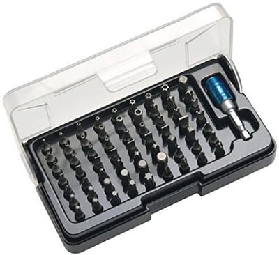 64-delige 1/4 inch bitset met snelwisselhouder in kunststof koffer