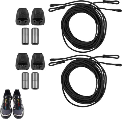 Lange veters van 140 cm met Quicklace-systeem en metalen capsules - vervangende veters voor sportschoenen, snel losmaken zonder strikken