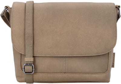 Beagles Benidorm Schoudertas - Crossbody - Dames - Tas - Overslag - Praktisch - Leren Dames Tas - Taupe