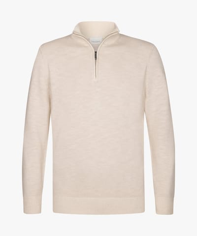 Profuomo - Trui Off White Profuomo Lange Mouw Overhemd Off White Ppwj30042