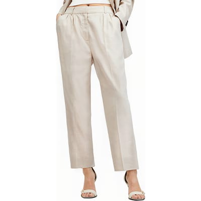 AllSaints Whitney Trouser Neutral Beige Größe: 4 | Straight Jeans Outlet | Damen | Braun
