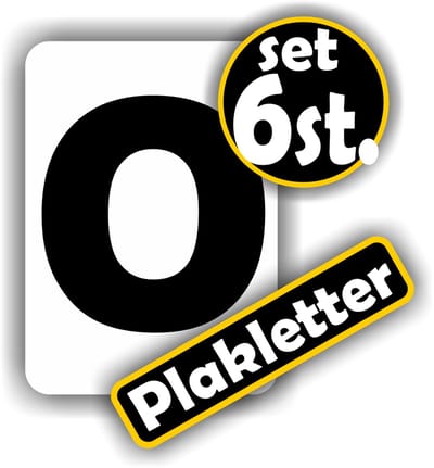Jerma - Plakletters - O - Sticker - Set 6 st - Vinyl - 5x7cm - Zwart - Binnen en Buiten - Zelfklevend